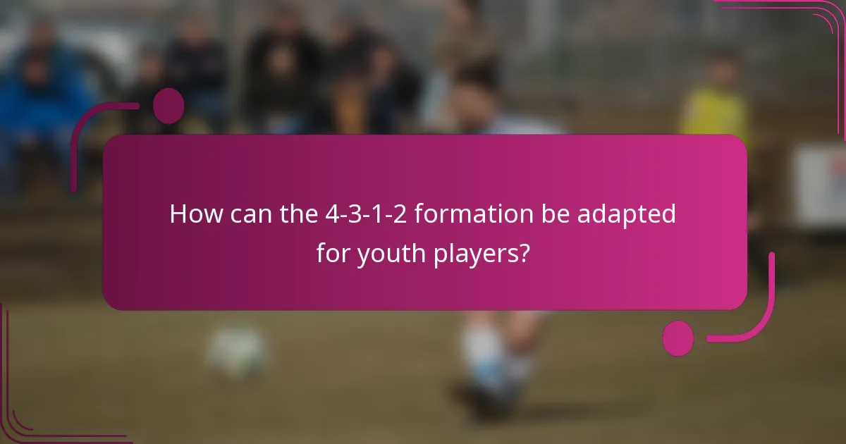 How can the 4-3-1-2 formation be adapted for youth players?