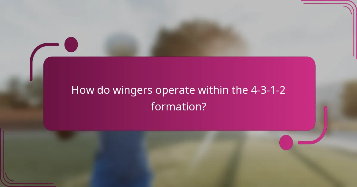How do wingers operate within the 4-3-1-2 formation?