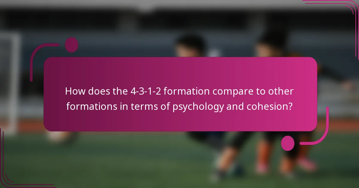 How does the 4-3-1-2 formation compare to other formations in terms of psychology and cohesion?