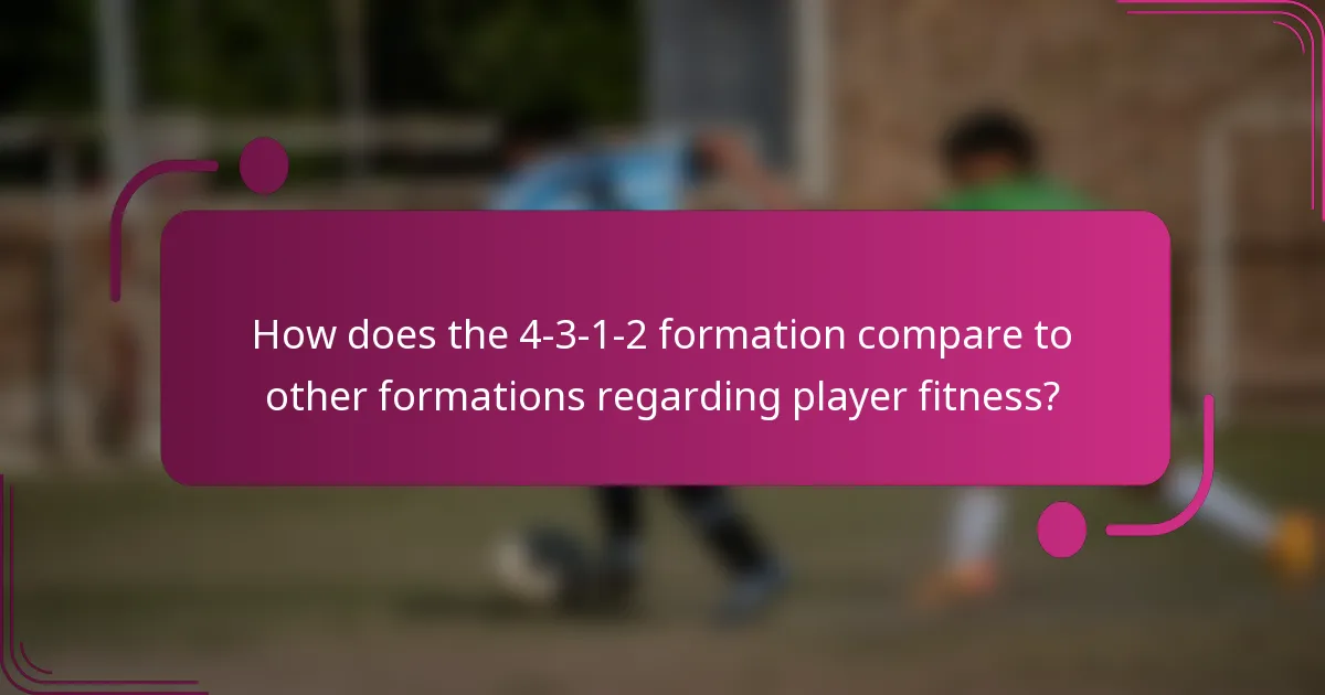 How does the 4-3-1-2 formation compare to other formations regarding player fitness?