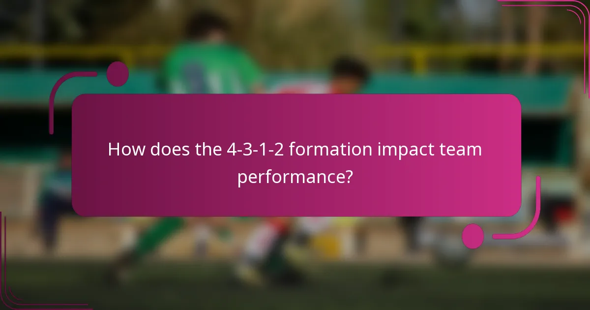 How does the 4-3-1-2 formation impact team performance?