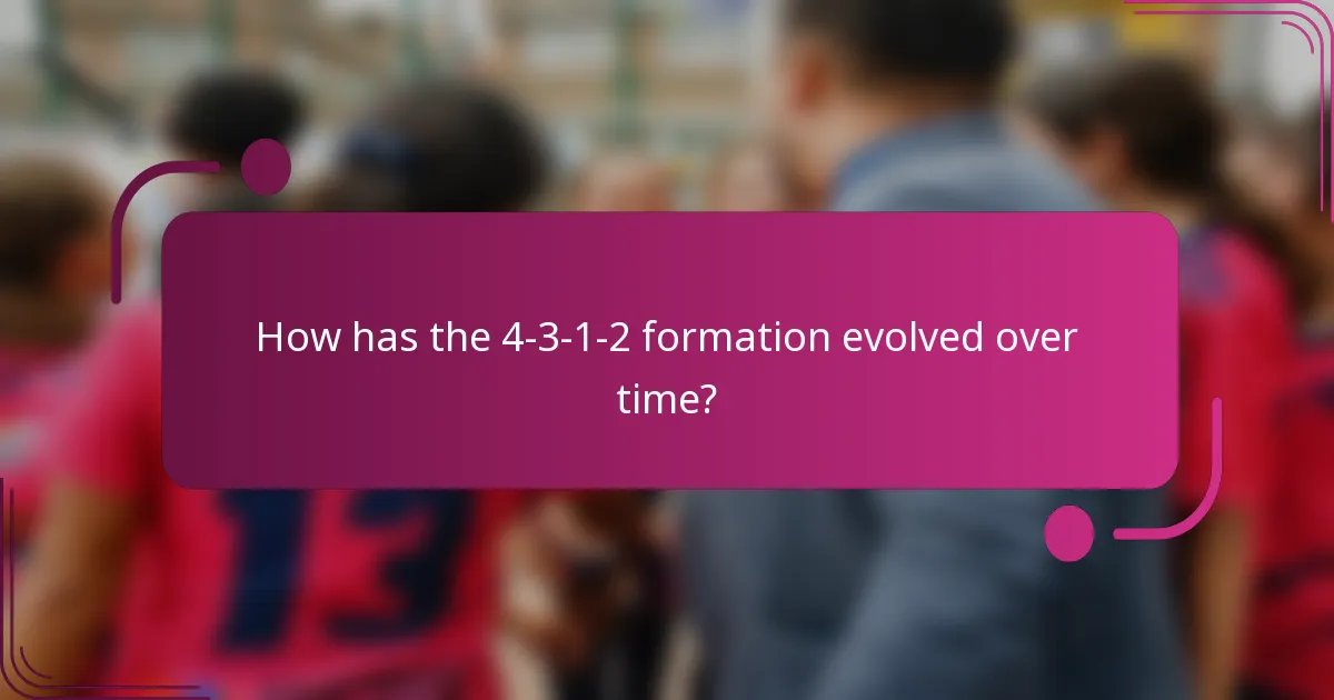 How has the 4-3-1-2 formation evolved over time?