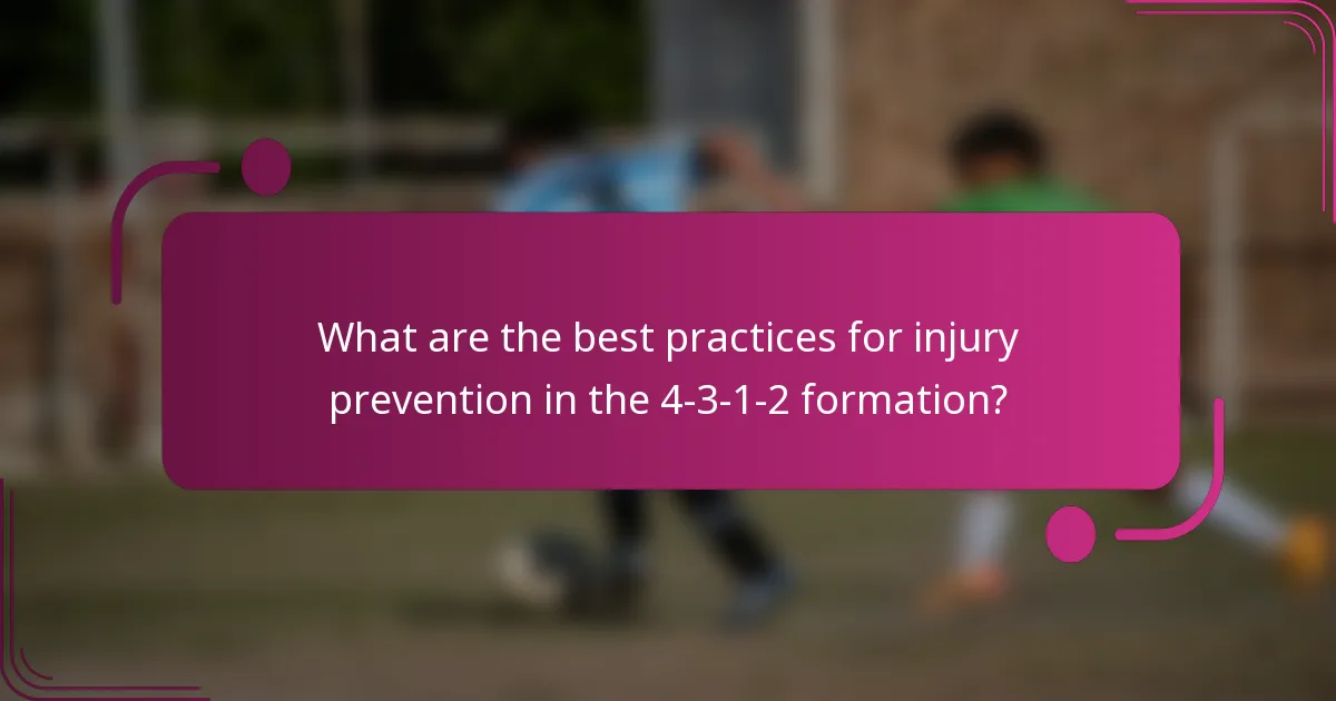 What are the best practices for injury prevention in the 4-3-1-2 formation?