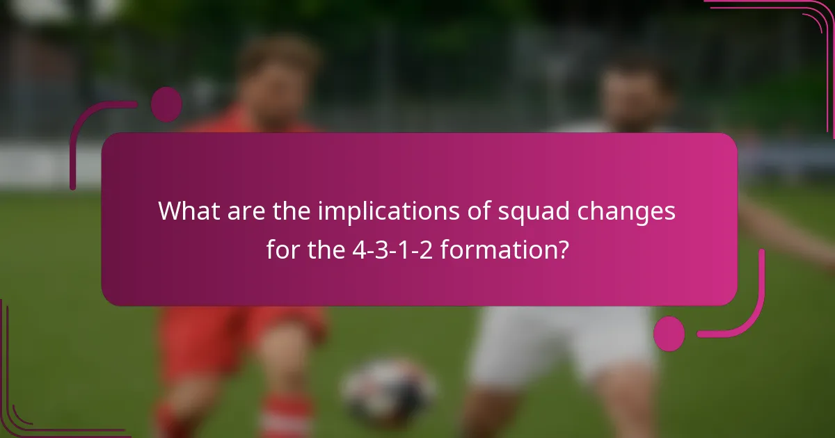 What are the implications of squad changes for the 4-3-1-2 formation?