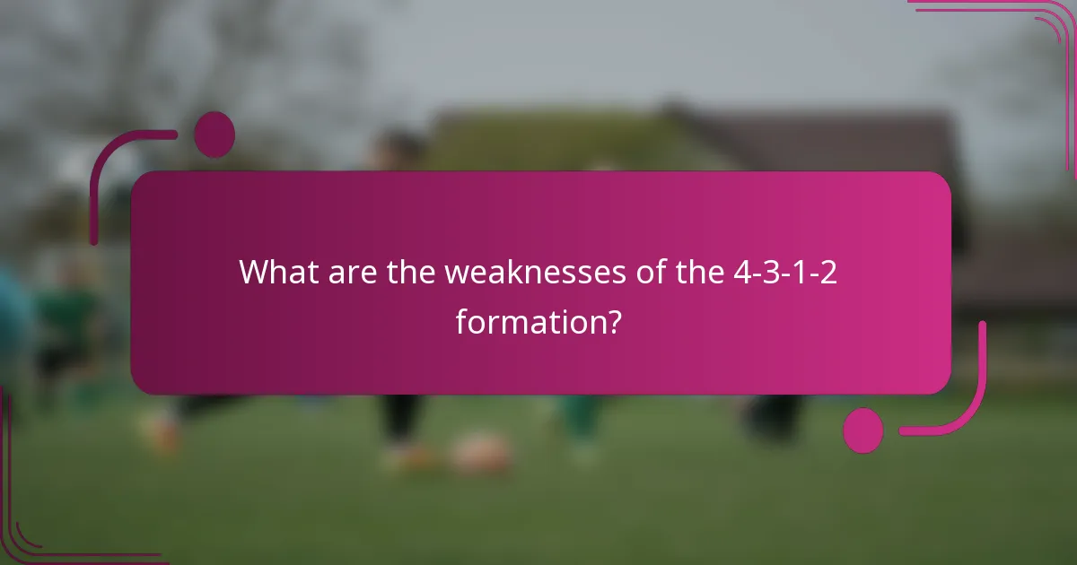 What are the weaknesses of the 4-3-1-2 formation?