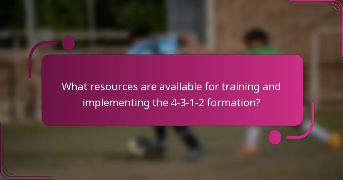What resources are available for training and implementing the 4-3-1-2 formation?